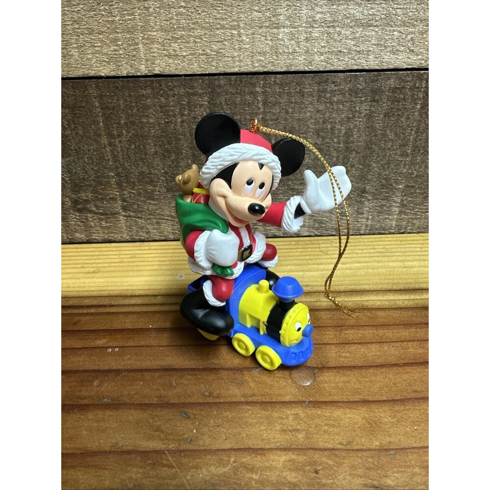 Santa Mickey Mouse on Train Disney Christmas Magic Ornament Grolier In Box